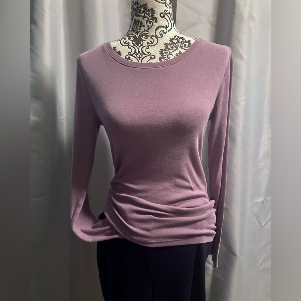 GAP MODERN TEE* (Small) - Dusty Purple - Long Sleeve, Crewneck T-Shirt